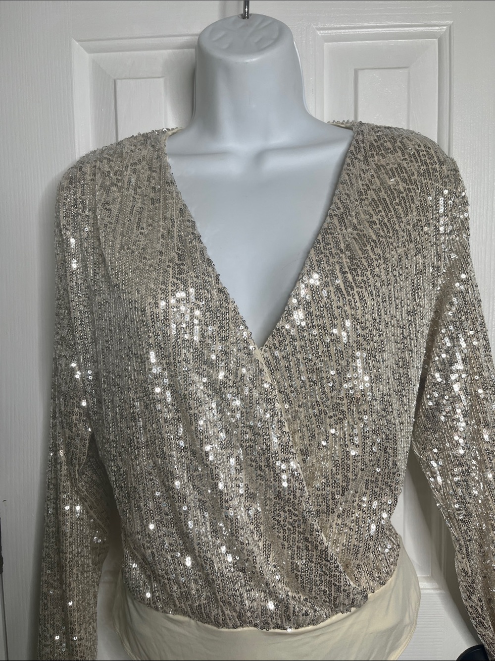 Gold Sequined Bodysuit H&M Size Large